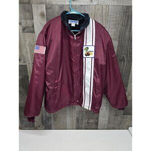 Vintage Ford Shelby Cobra Racing Jacket Large XL Mens Burgundy Sherpa Lined USA